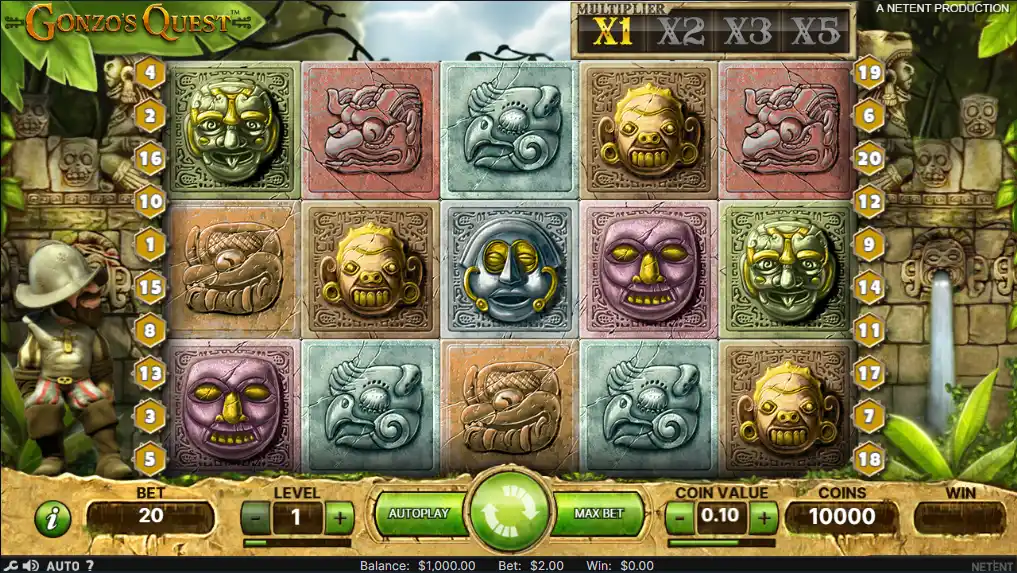 Gonzo’s Quest - Slot sur l’Eldorado avec avalanche et multiplicateurs